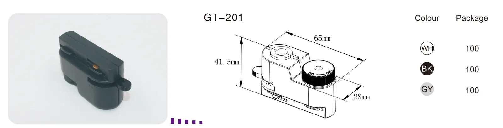 GT201 2 Wires Single Circuit Track Light Adapters view 2