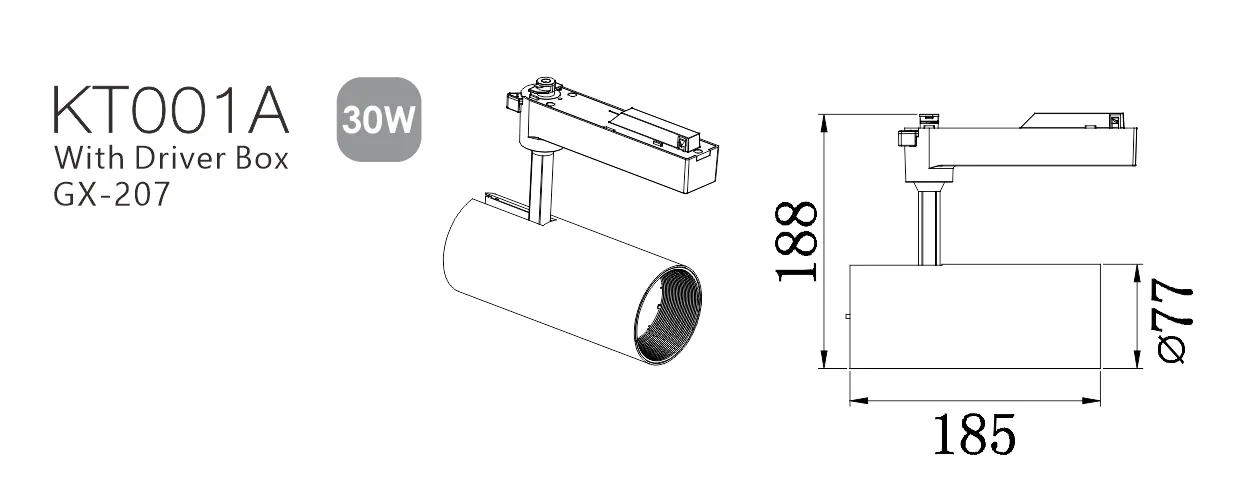 KT001 CNC Track Lighting Housing view 4