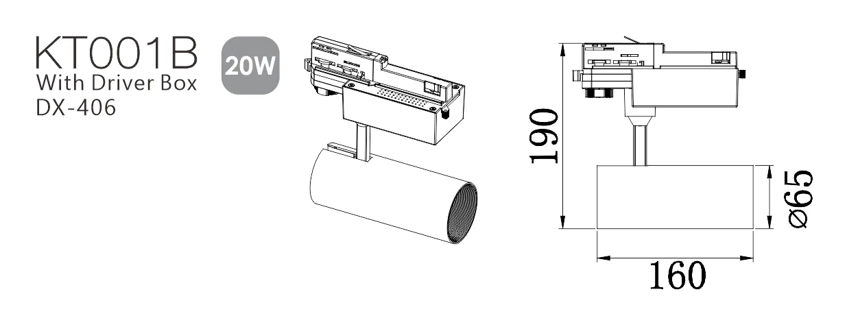 KT001 CNC Track Lighting Housing view 7