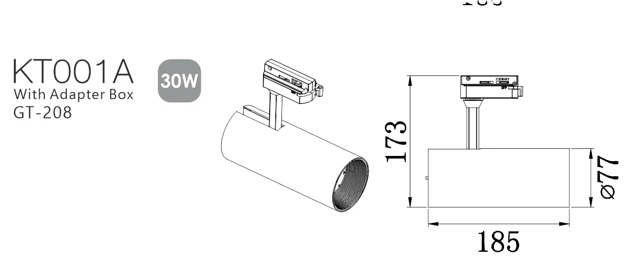 KT001 CNC Track Lighting Housing view 8