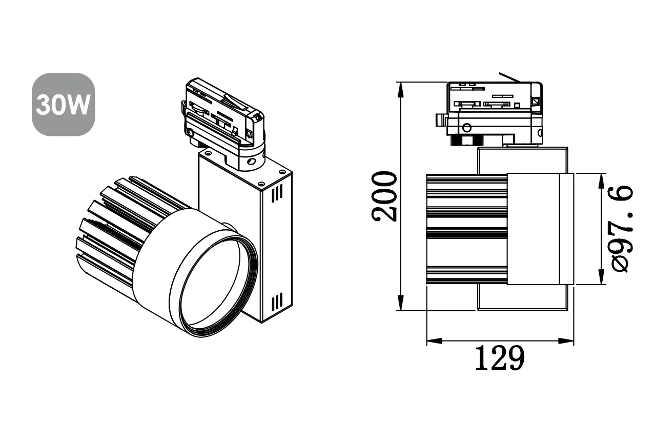 KT002 CNC Track Lighting Housing view 3