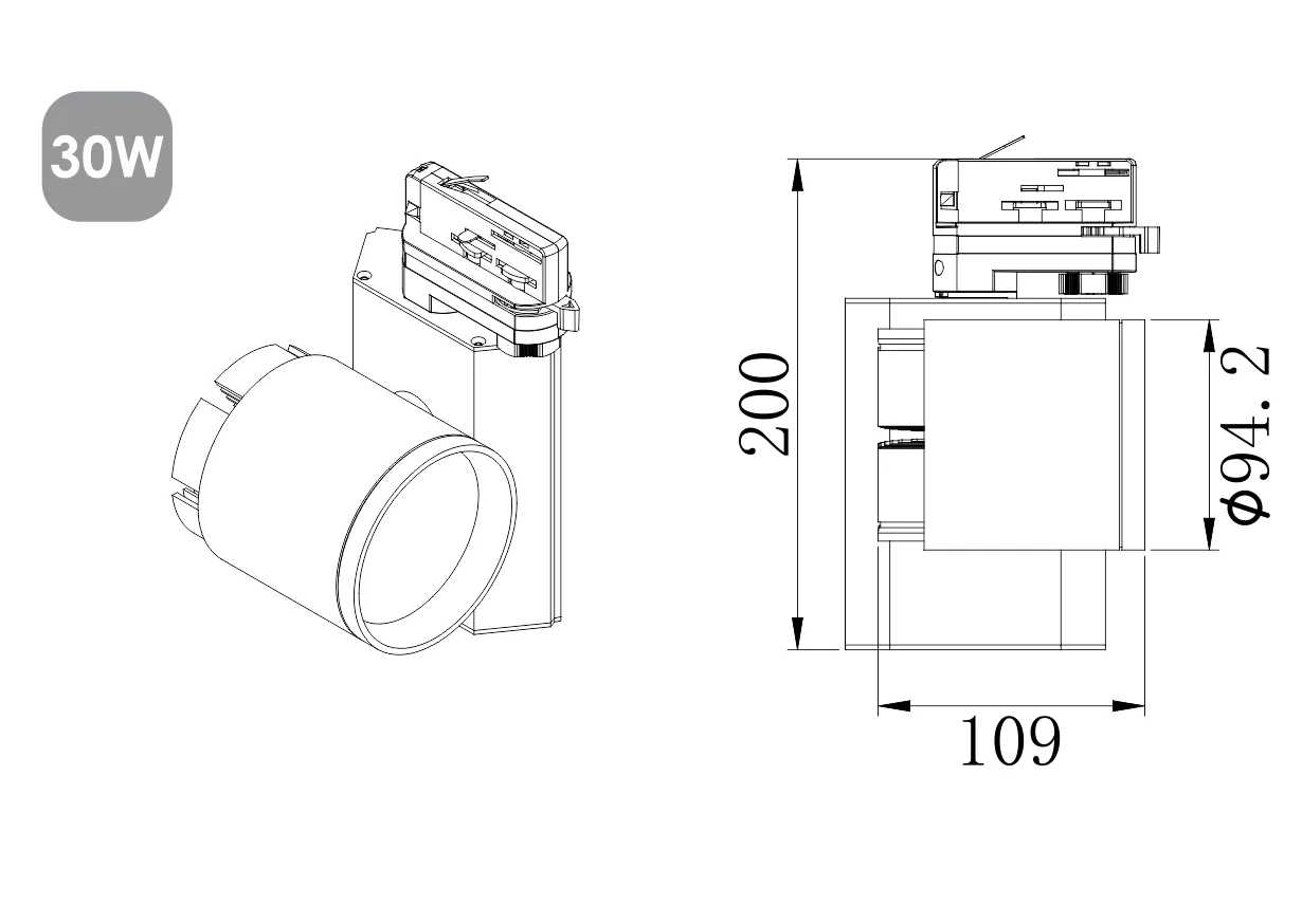 KT003 CNC Track Lighting Housing view 4