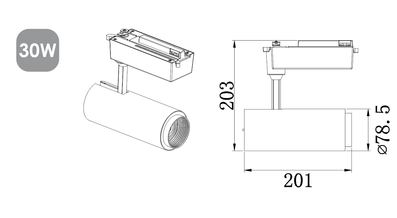KT004 CNC Track Lighting Housing view 4