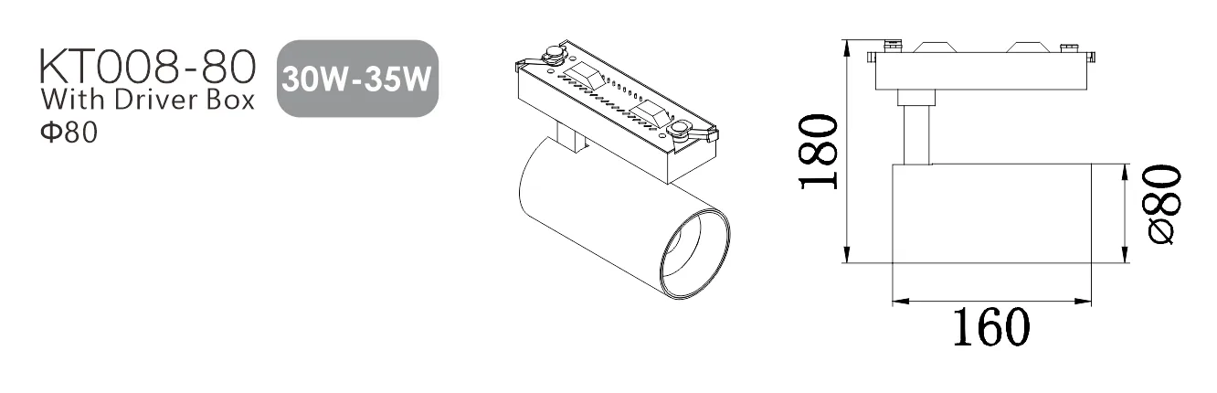 KT008 Die Casting Track Lighting Housing view 5