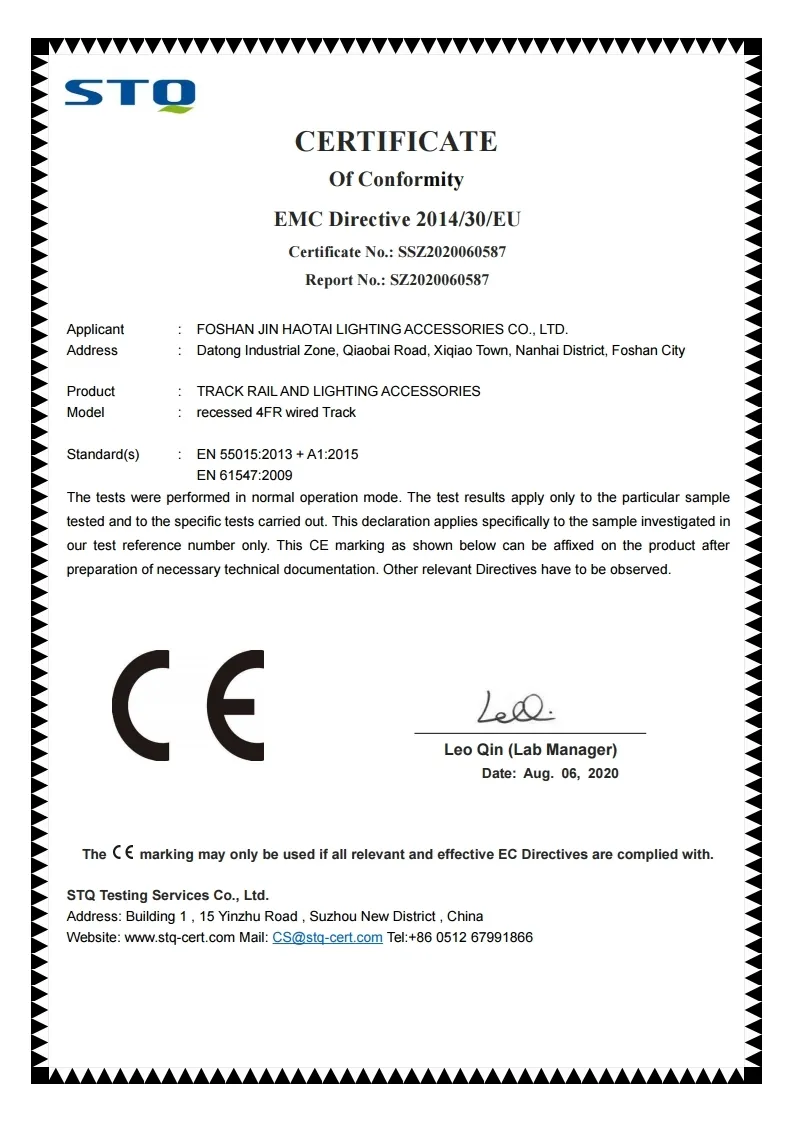 EMC certificate