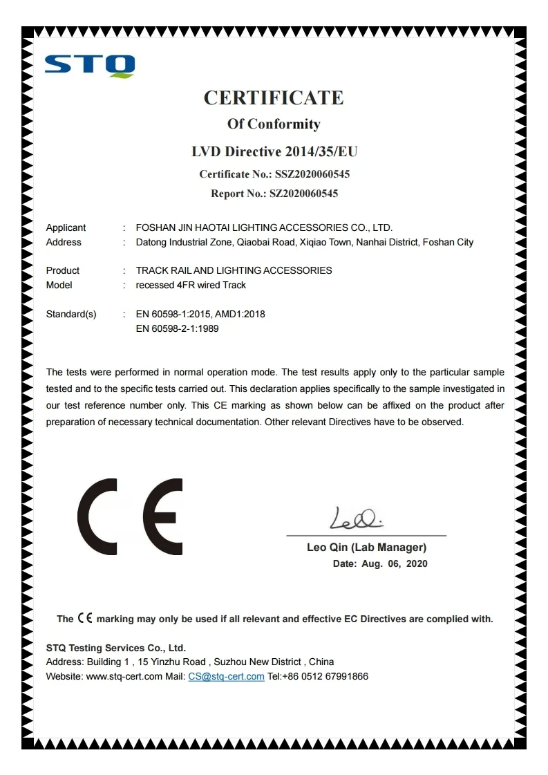LVD certificate