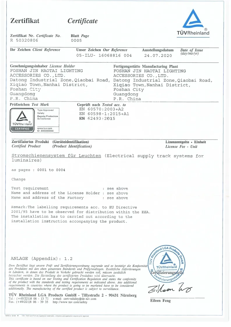 TUV certificate